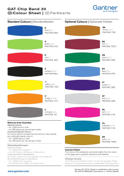 GAT Chip Band 20 Colour Sheet | Farbkarte