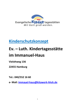 Unser Schutzkonzept 2015 - Ev. Kindergarten im Immanuel-Haus