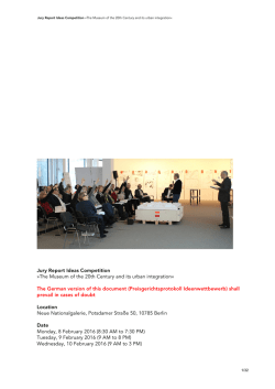 Jury Report Ideas Competition