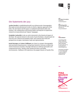Die Statements der Jury - Pina Bausch Fellowship for Dance and