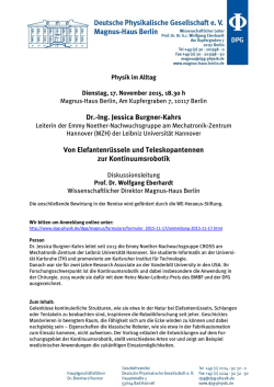 Dr.-Ing. Jessica Burgner-Kahrs Von Elefantenr&uuml;sseln und