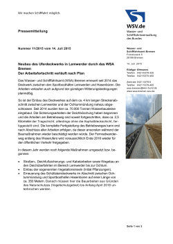 Neubau des Uferdeckwerks in Lemwerder durch das WSA Bremen