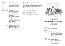 Jubeljahr 2015 80 Jahre Weihe der Pfarrkirche St. Nikolaus in