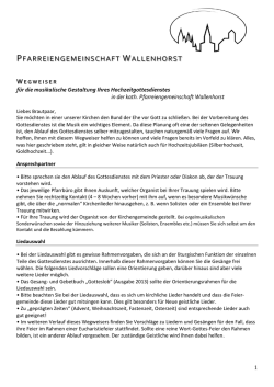 Musikalische Hinweise - Pfarreiengemeinschaft Wallenhorst