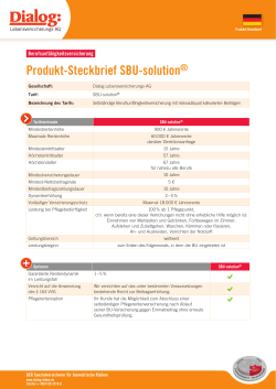 Produkt-Steckbrief SBU-solution