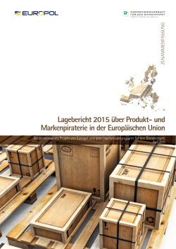 Lagebericht 2015 über Produkt- und Markenpiraterie in der