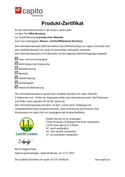 Produkt-Zertifikat - Wasser- und Schifffahrtsamt Nürnberg