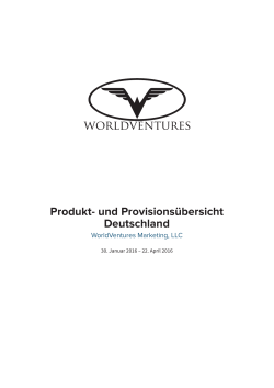 Produkt- und Provisionsübersicht Deutschland