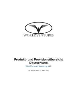 Produkt- und Provisionsübersicht Deutschland