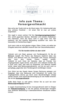 Info zum Thema : Vorsorgevollmacht