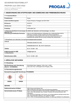 SICHERHEITSDATENBLATT PROPAN nach DIN 51622
