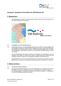 Anhang C: Spezielle Vorschriften der EW Rothrist AG 2