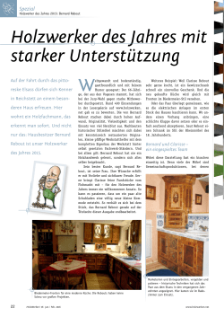 Holzwerker des Jahres mit starker Unterst&uuml;tzung