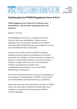 Stabübergabe bei PFERD-Rüggeberg France S.A.R.L.