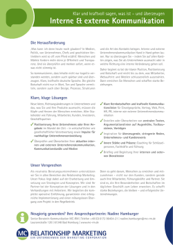 Interne & externe Kommunikation - MC Relationship Marketing GmbH