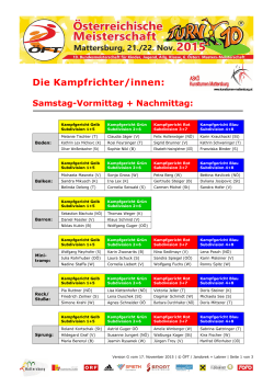 Die Kampfrichter-Einteilung