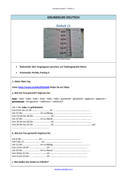 GRUNDKURS DEUTSCH Einheit 11 - CLAdeutsch