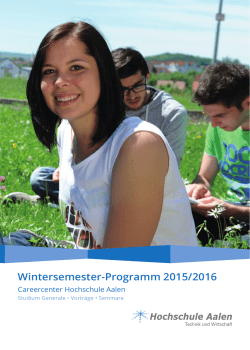Wintersemester-Programm 2015/2016