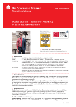 Duales Studium – Bachelor of Arts (BA) in