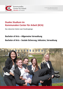 Duales Studium im Kommunalen Center f&uuml;r Arbeit (KCA)