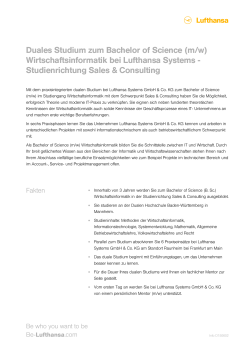Duales Studium zum Bachelor of Science (m/w - Be