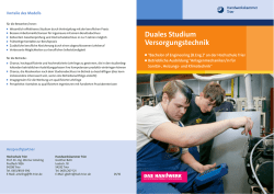 Duales Studium Versorgungstechnik