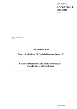 Informationsbrosch&uuml;re Passerelle