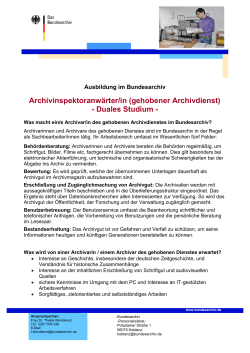 Archivinspektoranwärter/in