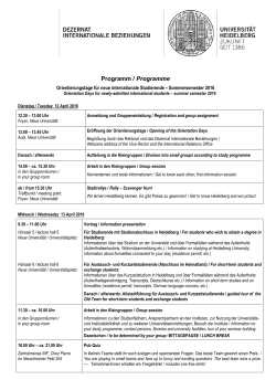 Programm / Programme - Universität Heidelberg