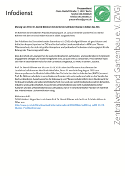 Ehrung von Prof. Dr. Bernd B&ouml;hmer mit der Ernst-Schr&ouml;der