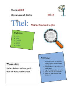 Wi 14 Titel: M&uuml;nze trocken legen