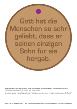 Druckvorlage M&uuml;nze gross Puzzle - Treffpunkt - Kids