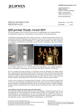 Q45 gewinnt Woody-Award 2015 - JELD