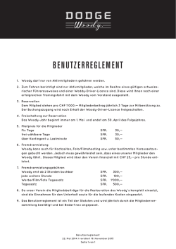 Dodge Woody Benutzerreglement