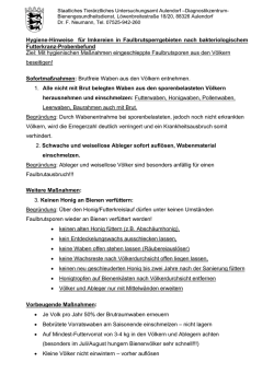 Hygiene-Hinweise f&uuml;r Imkereien in Faulbrutsperrgebieten nach