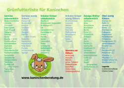 Grünfutterliste für Kaninchen