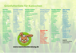 Gr&uuml;nfutterliste f&uuml;r Kaninchen