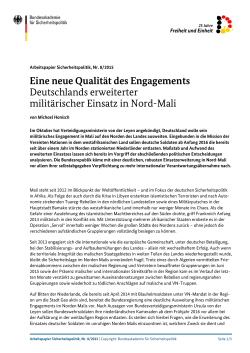 Eine neue Qualit&auml;t des Engagements Deutschlands erweiterter