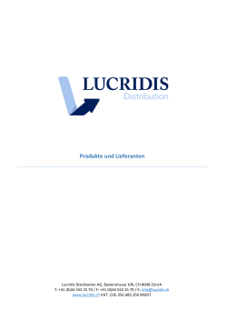Produkte und Lieferanten - Lucridis Distribution AG