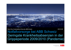 Notfallvorsorge bei ABB Schweiz Geringste Krankheitsabsenzen in
