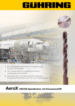 AeroX HSCO8-Spiralbohrer mit Kreuzanschliff