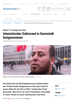 Islamistischer Doktorand in Darmstadt festgenommen