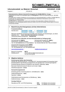 Informationsdatenblatt zur Materialsicherheit