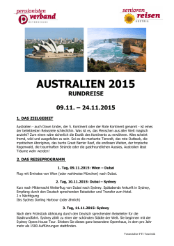 australien 2015 - Seniorenreisen