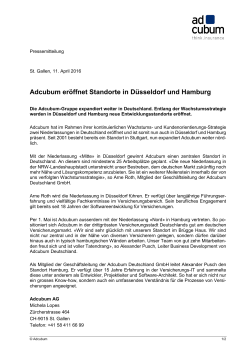 Adcubum eröffnet Standorte in Düsseldorf und Hamburg