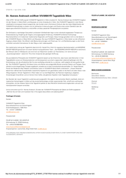 Dr. Hannes Androsch er&ouml;ffnet VIVAMAYR Tagesklinik Wien