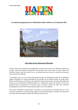 Pressemitteilung zur Eröffnung des Hafenzentrums