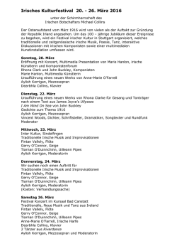 Irisches Kulturfestival 20. - 26. M&auml;rz 2016 - Europa