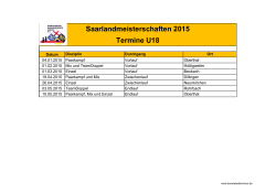 Saarlandmeisterschaften 2015 Termine U18