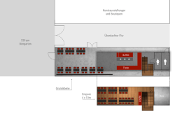 Empore 4 x 10m Grundebene Überdachter Flur Kunstausstellungen